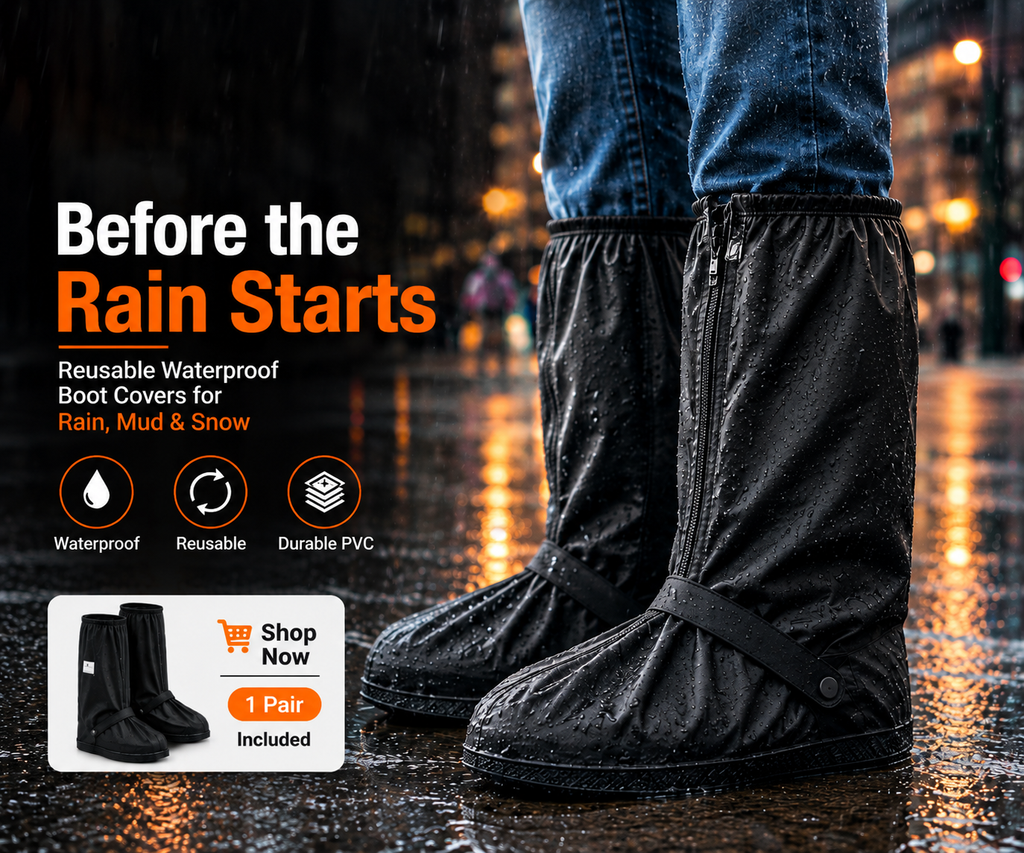 RESABLE WATERPROOF BOOT COVERS FOR RAIN, MUD & SNOW